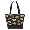 Tote Bag Elephants Galore Black